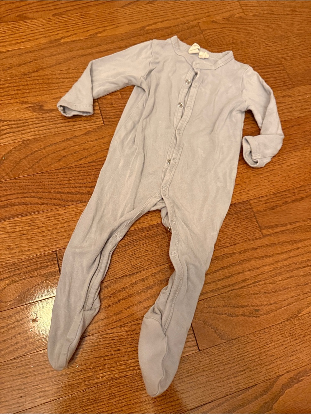 kyte babe Baby Footed One-Piece Sleeper - Light Blue grey 3-6 m